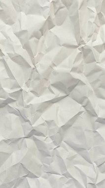 Koyu beyaz buruşuk kağıt dokusu, editörel düzenler, modern posterler ve yaratıcı grafik tasarım projeleri için mükemmel..