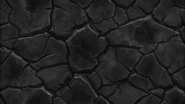 Kırık taş desenli koyu siyah doku, grunge posterleri, keskin sanat eserleri ve cesur şehir tasarım projeleri için mükemmel..