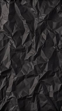 Buruşuk kağıt kırışıklıkları olan şık siyah doku, editör tasarımı için mükemmel, modern posterler, ve yaratıcı grafik projeleri.