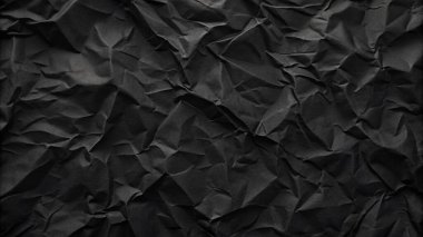Buruşuk kağıt kırışıklıkları olan şık siyah doku, editör tasarımı için mükemmel, modern posterler, ve yaratıcı grafik projeleri.