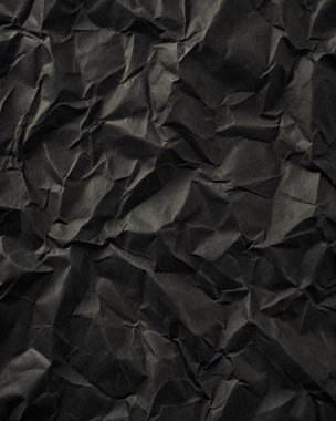 Buruşuk kağıt kırışıklıkları olan şık siyah doku, editör tasarımı için mükemmel, modern posterler, ve yaratıcı grafik projeleri.