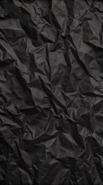 Buruşuk kağıt kırışıklıkları olan şık siyah doku, editör tasarımı için mükemmel, modern posterler, ve yaratıcı grafik projeleri.