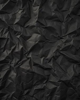 Buruşuk kağıt kırışıklıkları olan şık siyah doku, editör tasarımı için mükemmel, modern posterler, ve yaratıcı grafik projeleri.