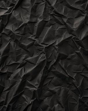 Buruşuk kağıt kırışıklıkları olan şık siyah doku, editör tasarımı için mükemmel, modern posterler, ve yaratıcı grafik projeleri.