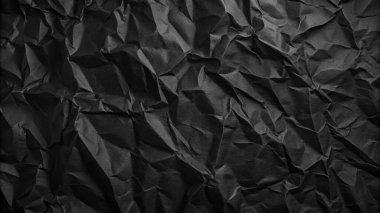 Buruşuk kağıt kırışıklıkları olan şık siyah doku, editör tasarımı için mükemmel, modern posterler, ve yaratıcı grafik projeleri.