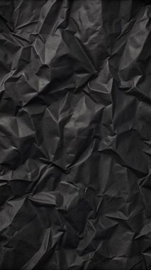 Buruşuk kağıt kırışıklıkları olan şık siyah doku, editör tasarımı için mükemmel, modern posterler, ve yaratıcı grafik projeleri.