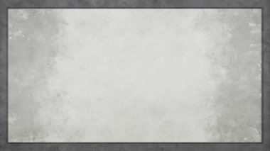Koyu gri ve tozlu beyaz kenarları olan basit, temiz bir beton doku arka planında merkezde sınırlandırılmış boş bir alan, endüstriyel markalaşma, kentsel posterler, ambalajlama ve modern yerleşimler için mükemmel. Bu dayanıklı ve yıpranmış surfa