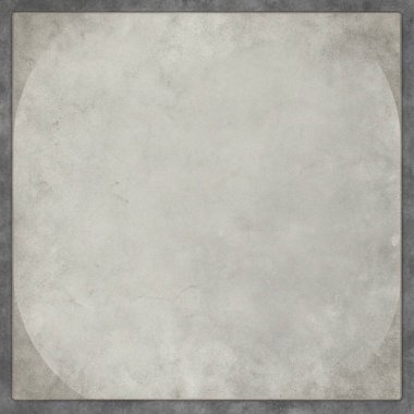 Koyu gri ve tozlu beyaz kenarları olan basit, temiz bir beton doku arka planında merkezde sınırlandırılmış boş bir alan, endüstriyel markalaşma, kentsel posterler, ambalajlama ve modern yerleşimler için mükemmel. Bu dayanıklı ve yıpranmış surfa