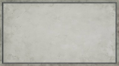Koyu gri ve tozlu beyaz kenarları olan basit, temiz bir beton doku arka planında merkezde sınırlandırılmış boş bir alan, endüstriyel markalaşma, kentsel posterler, ambalajlama ve modern yerleşimler için mükemmel. Bu dayanıklı ve yıpranmış surfa