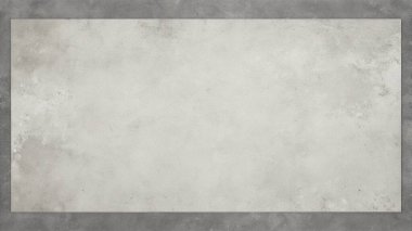 Koyu gri ve tozlu beyaz kenarları olan basit, temiz bir beton doku arka planında merkezde sınırlandırılmış boş bir alan, endüstriyel markalaşma, kentsel posterler, ambalajlama ve modern yerleşimler için mükemmel. Bu dayanıklı ve yıpranmış surfa
