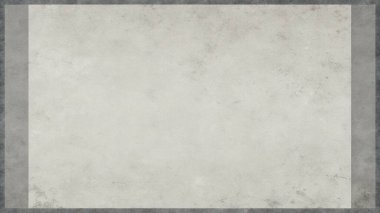 Koyu gri ve tozlu beyaz kenarları olan basit, temiz bir beton doku arka planında merkezde sınırlandırılmış boş bir alan, endüstriyel markalaşma, kentsel posterler, ambalajlama ve modern yerleşimler için mükemmel. Bu dayanıklı ve yıpranmış surfa