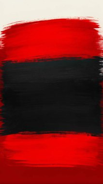 Kalın kırmızı ve siyah fırça darbelerine sahip basit, temiz bir boya dokusu, merkezde sınırlandırılmış boş bir alan, soyut sanat kapakları, modern posterler, yaratıcı yerleşimler ve anlamlı markalaşma için mükemmel. Bu sanatsal yüzey 