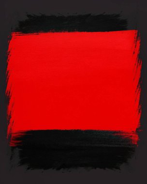 Kalın kırmızı ve siyah fırça darbelerine sahip basit, temiz bir boya dokusu, merkezde sınırlandırılmış boş bir alan, soyut sanat kapakları, modern posterler, yaratıcı yerleşimler ve anlamlı markalaşma için mükemmel. Bu sanatsal yüzey 