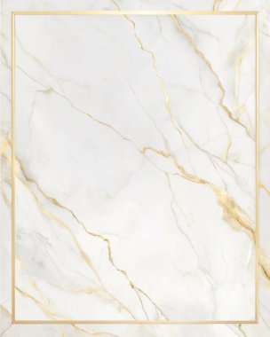 Zarif beyaz ve altın damarlara sahip basit, temiz bir mermer dokuya sahip, merkezde sınırlandırılmış boş bir alan, lüks markalaşma, üst düzey ambalaj, modern davetiyeler ve premium kırtasiye malzemeleri için mükemmel. Bu rafine mermer tasarımı