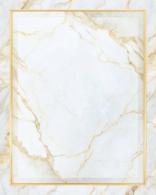 Zarif beyaz ve altın damarlara sahip basit, temiz bir mermer dokuya sahip, merkezde sınırlandırılmış boş bir alan, lüks markalaşma, üst düzey ambalaj, modern davetiyeler ve premium kırtasiye malzemeleri için mükemmel. Bu rafine mermer tasarımı