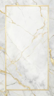 Zarif beyaz ve altın damarlara sahip basit, temiz bir mermer dokuya sahip, merkezde sınırlandırılmış boş bir alan, lüks markalaşma, üst düzey ambalaj, modern davetiyeler ve premium kırtasiye malzemeleri için mükemmel. Bu rafine mermer tasarımı