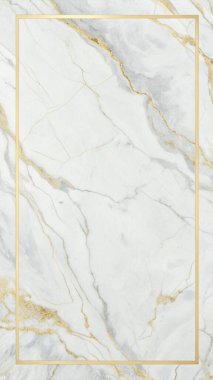 Zarif beyaz ve altın damarlara sahip basit, temiz bir mermer dokuya sahip, merkezde sınırlandırılmış boş bir alan, lüks markalaşma, üst düzey ambalaj, modern davetiyeler ve premium kırtasiye malzemeleri için mükemmel. Bu rafine mermer tasarımı