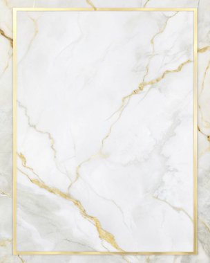 Zarif beyaz ve altın damarlara sahip basit, temiz bir mermer dokuya sahip, merkezde sınırlandırılmış boş bir alan, lüks markalaşma, üst düzey ambalaj, modern davetiyeler ve premium kırtasiye malzemeleri için mükemmel. Bu rafine mermer tasarımı
