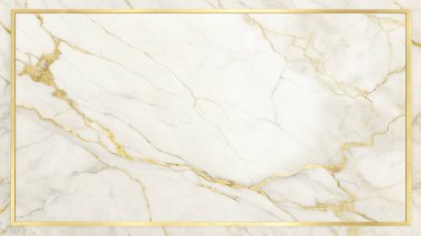 Zarif beyaz ve altın damarlara sahip basit, temiz bir mermer dokuya sahip, merkezde sınırlandırılmış boş bir alan, lüks markalaşma, üst düzey ambalaj, modern davetiyeler ve premium kırtasiye malzemeleri için mükemmel. Bu rafine mermer tasarımı