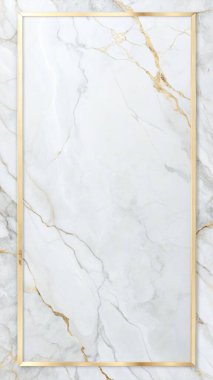 Zarif beyaz ve altın damarlara sahip basit, temiz bir mermer dokuya sahip, merkezde sınırlandırılmış boş bir alan, lüks markalaşma, üst düzey ambalaj, modern davetiyeler ve premium kırtasiye malzemeleri için mükemmel. Bu rafine mermer tasarımı