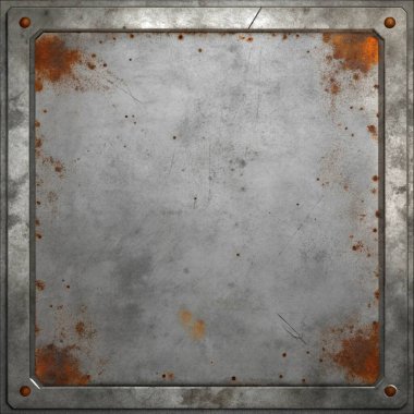 Pas lekeleri ve merkezde içi boş bir bölge ile çizikleri içeren basit, temiz bir metal doku. Grunge tasarımları, endüstriyel posterler, eski markalar, kentsel grafikler ve retro tasarımlar için mükemmel. Bu yıpranmış ve 