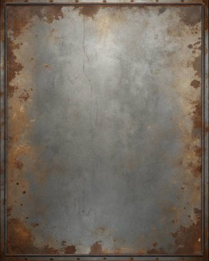 Pas lekeleri ve merkezde içi boş bir bölge ile çizikleri içeren basit, temiz bir metal doku. Grunge tasarımları, endüstriyel posterler, eski markalar, kentsel grafikler ve retro tasarımlar için mükemmel. Bu yıpranmış ve 