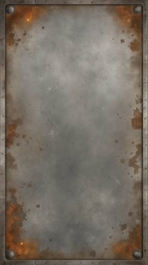 Pas lekeleri ve merkezde içi boş bir bölge ile çizikleri içeren basit, temiz bir metal doku. Grunge tasarımları, endüstriyel posterler, eski markalar, kentsel grafikler ve retro tasarımlar için mükemmel. Bu yıpranmış ve 