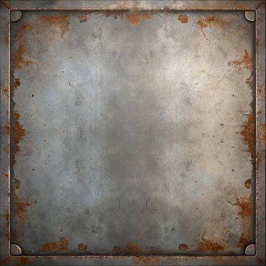 Pas lekeleri ve merkezde içi boş bir bölge ile çizikleri içeren basit, temiz bir metal doku. Grunge tasarımları, endüstriyel posterler, eski markalar, kentsel grafikler ve retro tasarımlar için mükemmel. Bu yıpranmış ve 