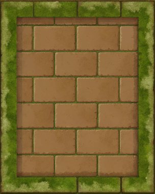 Basit, temiz bir tuğla dokusu, yosun lekeli yüzeyler, doğal hava koşulları, merkezdeki boş bir bölge tarafından vurgulanmış. Klasik planlar için mükemmel, rustik posterler, kalıtım markaları, şehir arkaplanları, mimari tasarım