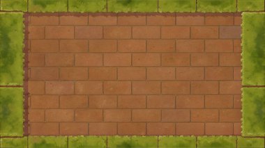 Basit, temiz bir tuğla dokusu, yosun lekeli yüzeyler, doğal hava koşulları, merkezdeki boş bir bölge tarafından vurgulanmış. Klasik planlar için mükemmel, rustik posterler, kalıtım markaları, şehir arkaplanları, mimari tasarım