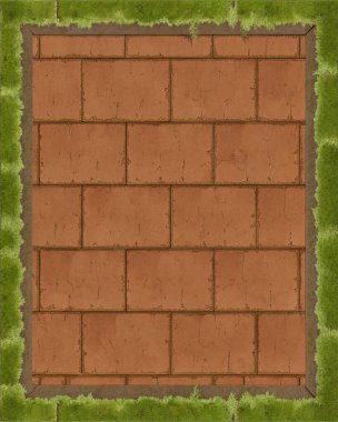 Basit, temiz bir tuğla dokusu, yosun lekeli yüzeyler, doğal hava koşulları, merkezdeki boş bir bölge tarafından vurgulanmış. Klasik planlar için mükemmel, rustik posterler, kalıtım markaları, şehir arkaplanları, mimari tasarım