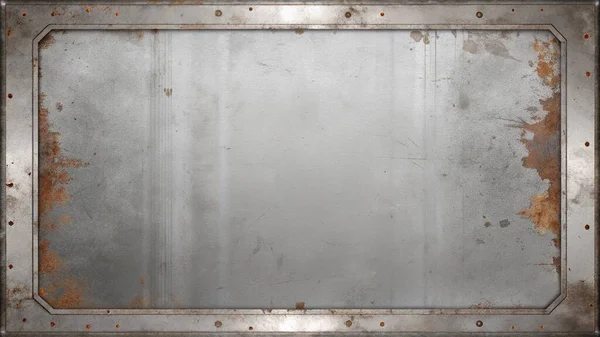 Pas lekeleri ve merkezde içi boş bir bölge ile çizikleri içeren basit, temiz bir metal doku. Grunge tasarımları, endüstriyel posterler, eski markalar, kentsel grafikler ve retro tasarımlar için mükemmel. Bu yıpranmış ve 