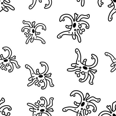 Kusursuz siyah-beyaz desenli amipli.