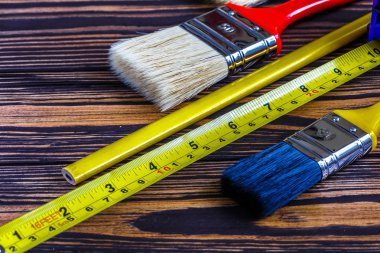 Ressam ve dekoratör çalışma tablosu Saray Projesi, renk swatc