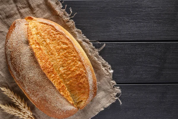 Assortment Baked Bread Wooden Table Background — Stock Photo, Image