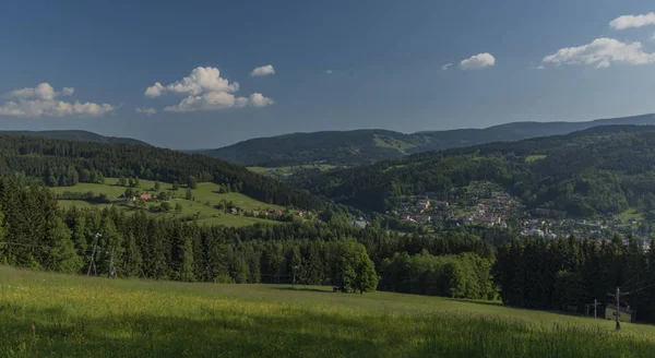 Krkonose Mountains Jablonec Vysoke Nad Jizerou Towns Spring Nice Morning — Stock Photo, Image