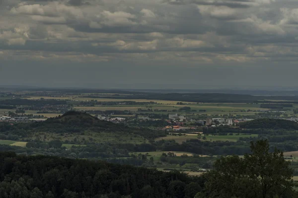 View Tabor Hill Summer Cloudy Gray Day Jicin Town — Stock Photo, Image