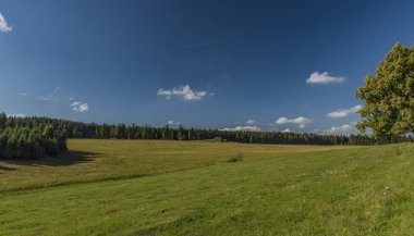Slavkovsky les dağlar yaz güneşli gün batımı akşam Krizky alanı yakınında