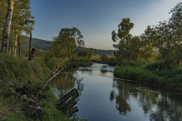 Tepla Moldau Der Nähe Soumarsky Meisten Dorf Und Campingplatz — Stockfoto