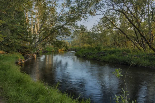 Tepla Moldau Der Nähe Soumarsky Meisten Dorf Und Campingplatz — Stockfoto