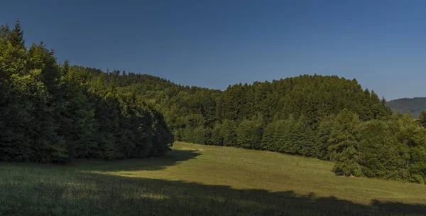 Ludvikovske 通行证与绿色森林和草甸 — 图库照片