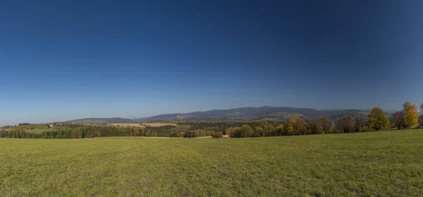 Droge Herfst Kleur Krkonoše Nationaal Park Buurt Van Roprachtice Dorp — Stockfoto