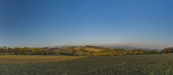 Farbe Trocken Herbst Krkonose Nationalpark Der Nähe Roprachtice Dorf — Stockfoto