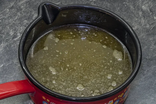 Cottura Marijuana Burro Verde Acqua Calda Cucina — Foto Stock