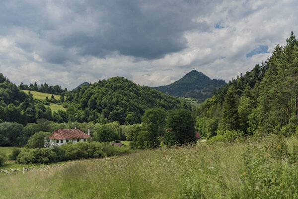 Cloudy dark hot day in Pieniny national park in Slovakia