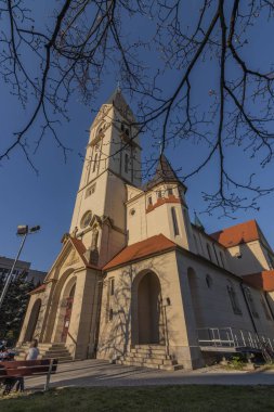 Güney Bohemya Ceske Budejovice şehirde St Jan Nepomucky Kilisesi