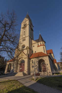 Güney Bohemya Ceske Budejovice şehirde St Jan Nepomucky Kilisesi