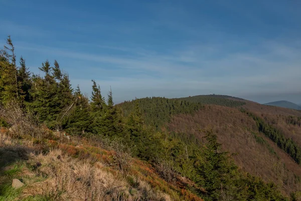 Cor Primavera Manhã Vista Pustevny Beskydy Montanhas Frescas — Fotografia de Stock