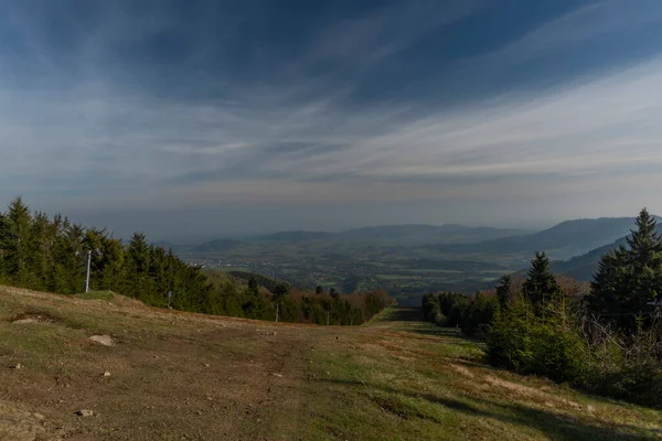 Cor Primavera Manhã Vista Pustevny Beskydy Montanhas Frescas — Fotografia de Stock