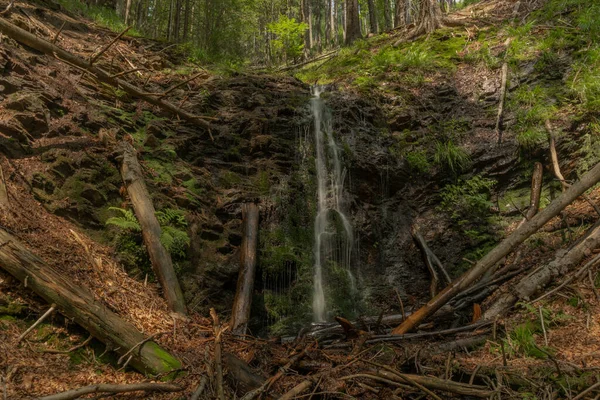 Waterfall Kouty Nad Desnou Village Summer Day Forest — Stock Photo, Image